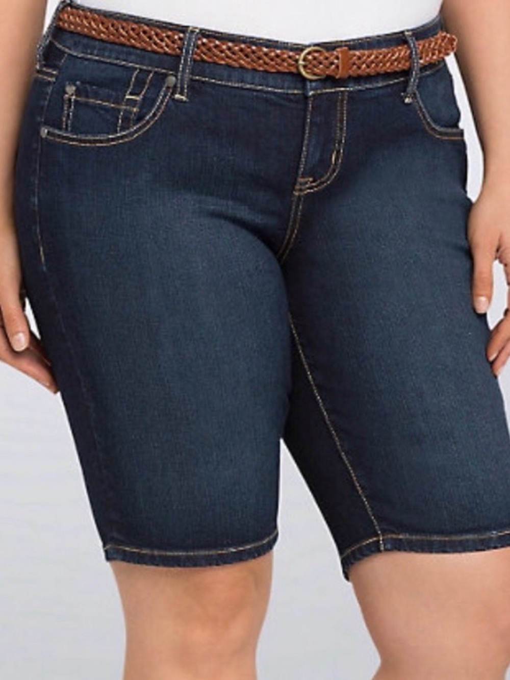 torrid Dark Blue Denim Bermuda Shorts